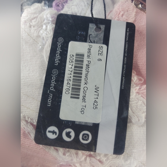 Jaded London Pastel Patchwork Corset Top, NEW, Size UK6 - Picture 13 of 16